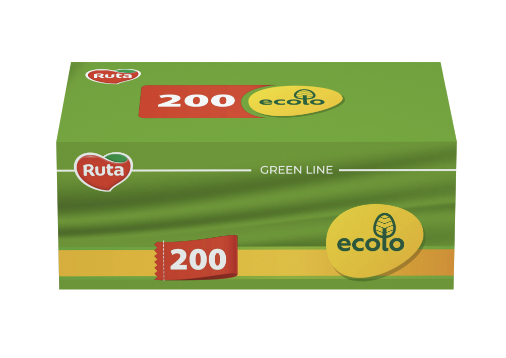 Серветки косметичні Ecolo 2-шар 200л/коробка